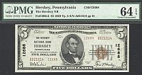 Hershey, PA, Ch.#12688, 1929T2 $5, A021614, Very Choice CU, PMG64-EPQ